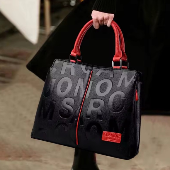Classic Black and Red Urban Tote - Picture 1 of 8